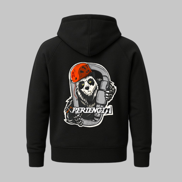 Hoodie Negro Unisex Xperiencia Oso Escalador - Imagen 2